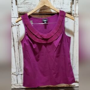 Pleated Neckline Purple Women's Top